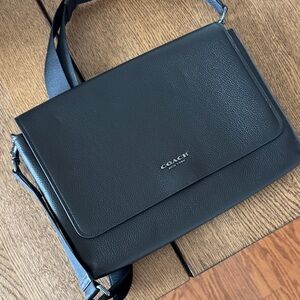 Coach Black Leather Messenger Bag